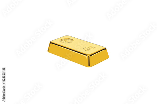 Gold bar isolated on white background, 3d illustration.