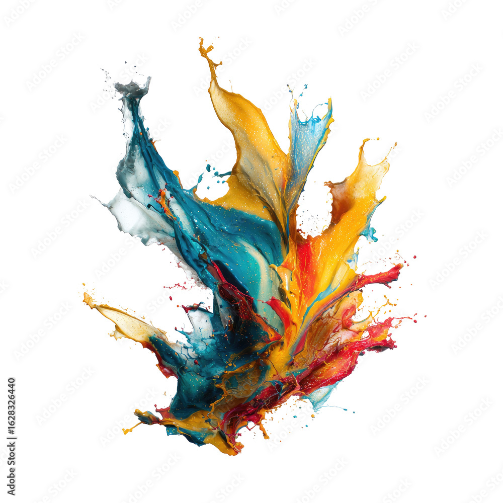 Naklejka premium Abstract splash of vibrant, multicolored liquids