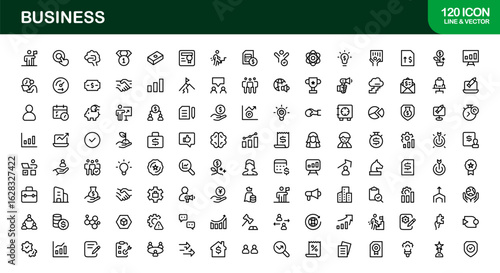 Business Professional Modern Line Icon Set with Minimal and Unique Designs for Corporate and Office Use