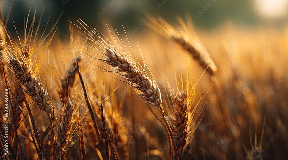 Obraz premium Golden wheat field at sunset (6)