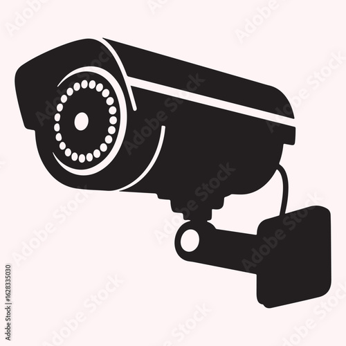 Surveillance Camera Silhouette – Security System Vector Icon