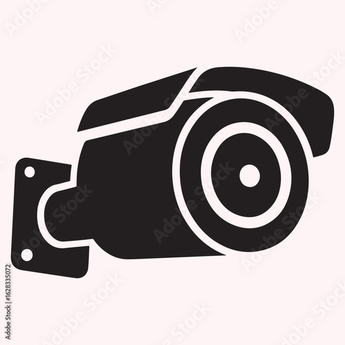 Surveillance Camera Silhouette – Security System Vector Icon