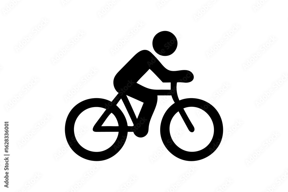Obraz premium Minimalist Line Art Cyclist Icon: Simple, Modern, Active Lifestyle Graphic Design.