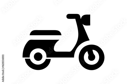 Simple Line Art Scooter Icon: Minimalist, Modern, and Clean Design for Transportation.