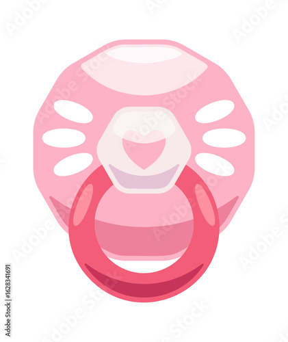 Cute pink baby dummy cartoon