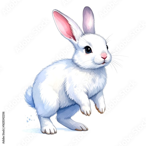 Cute white rabbit illustration