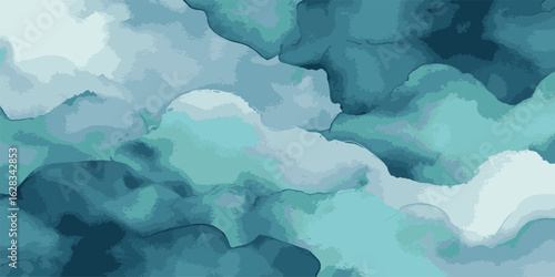Teal Watercolor Abstract Texture Design