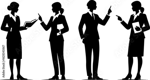 Teacher Silhouette Vector Set – Black Education Icons and Illustrations