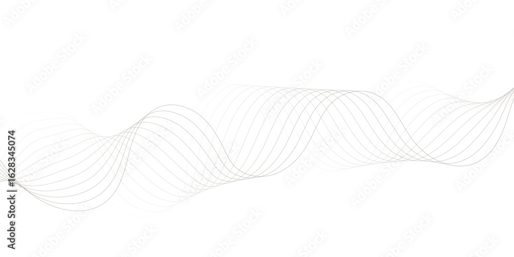 Fototapeta premium featuring wavy brown lines on a white creating modern and creative wavey smooth minimalist and elegant pattern design for wallpaper , banner background.