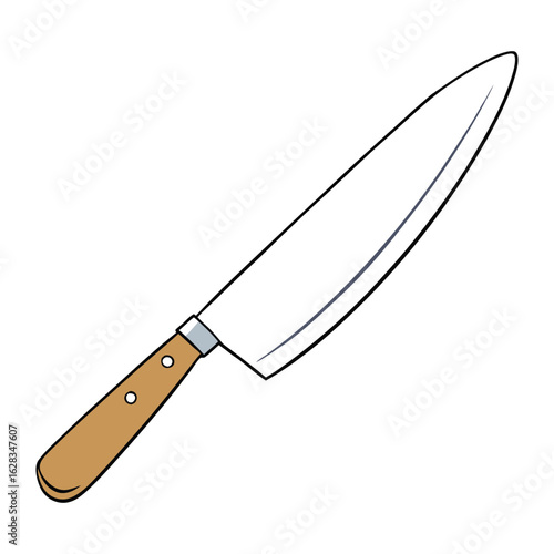 A kitchen utility knife with a sharp, versatile blade perfect for slicing, chopping, and dicing fruits, vegetables, and meats—essential for everyday meal prep tasks.
