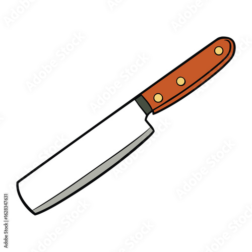 A kitchen utility knife with a sharp, versatile blade perfect for slicing, chopping, and dicing fruits, vegetables, and meats—essential for everyday meal prep tasks.
