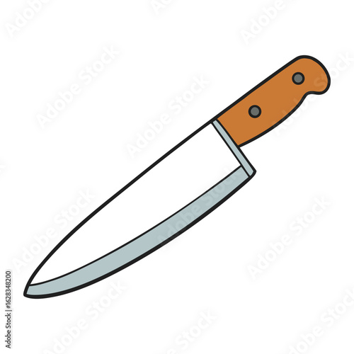 A sharp steel kitchen chef’s knife, perfect for slicing, dicing, and chopping with precision. Durable, balanced, and essential for every cooking task in your kitchen.
