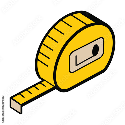 A bright yellow measuring tape marked with clear metric units, perfect for precise measurements in centimeters and millimeters, ideal for crafts, construction, and DIY projects.
