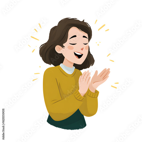 illustration of the woman clapping