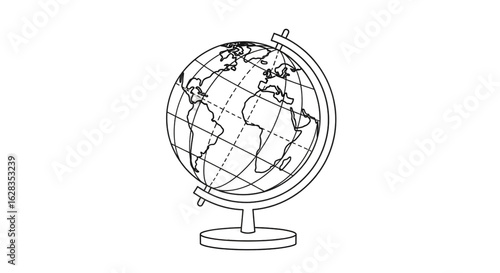 Stylized world globe illustration
