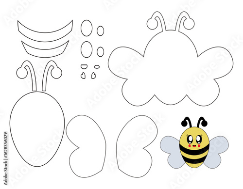 Bee, funny, cute, paper, felt, fabric, Cricut, Laser cut, Layers, pattern, Kids, Decorations, school, party, 