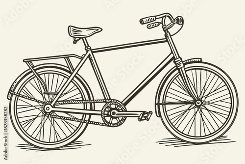   a tandem bicycle, sketch style, vintage, charcoal drawing, detailed, intricate, blueprint, blueprint style, technical drawing, engineering diagram
