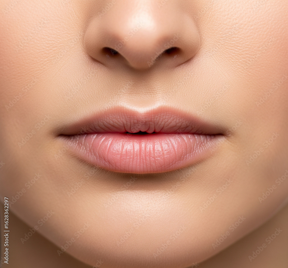 Fototapeta premium Gros plan d'une bouche d'une femme sans maquillage