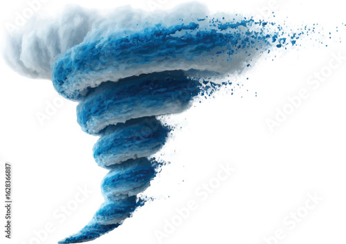 blue  and White Tornado