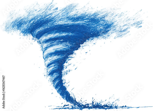 blue  and White Tornado