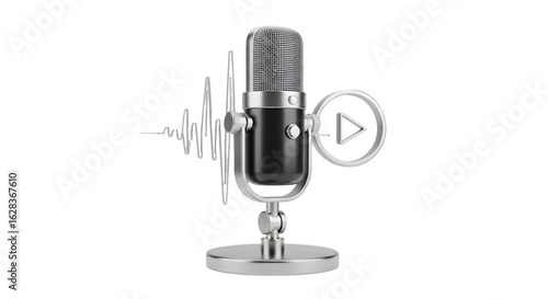 Vintage microphone audio graphic design