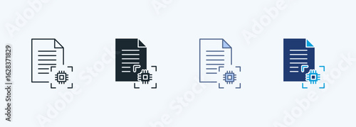 Optical Character Recognition Multiple Style Icon Collection
