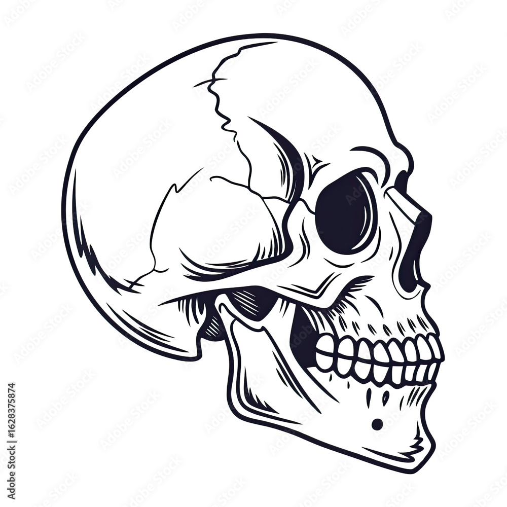 Naklejka premium vector illustration of a skull 