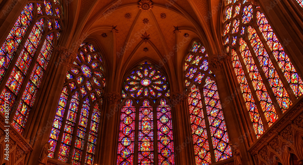Fototapeta premium Stunning Gothic Church Stained Glass Windows