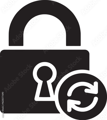 Security padlock logo illustration set with keys and keyhole symbols for web design