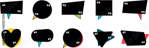 Speech Bubble Pictogram Set in a Playful Yet Minimal Style — Fully Editable Vector Icons for Creative Work Message Box