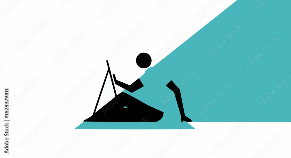 Fototapeta premium A painter at work, creating art with passion.