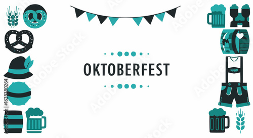 Oktoberfest celebration elements in a festive layout.
