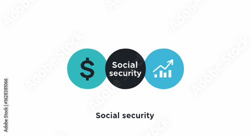 Social Security Icons: Finance, Investment, and Growth.