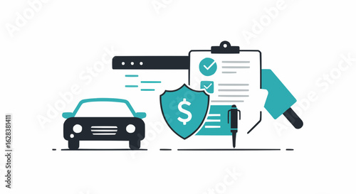 Automobile insurance concept illustration.