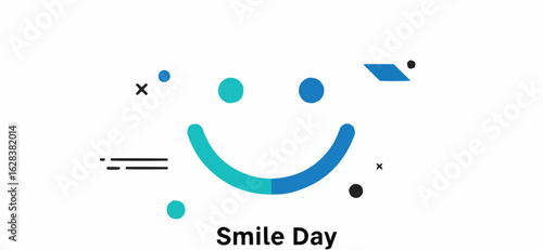 Smile day celebration graphic with a cheerful emoji.