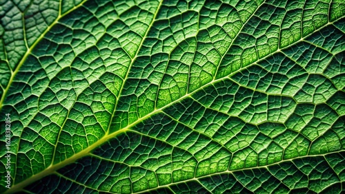 macro photoshoot of emerald green leaf, close up