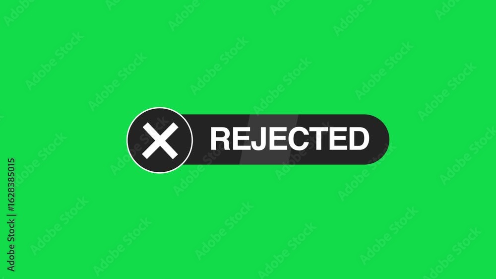 Video „Round stamp with checklist and rejected text reveal animation on ...
