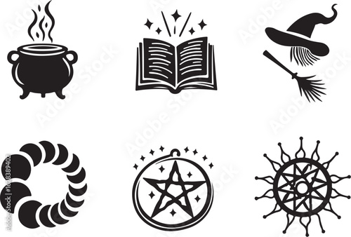 Mystical symbols for magic, witchcraft, and occult themes