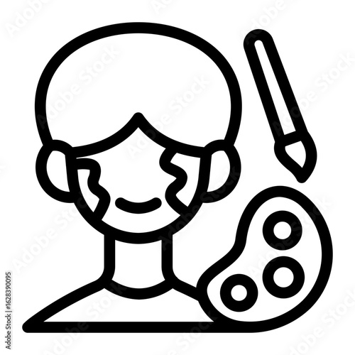 This Face painting icon is suitable for Amusement Park, Entertainment, etc.