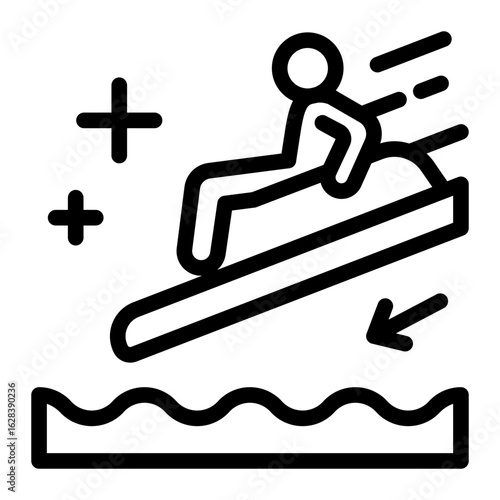 This Water ride icon is suitable for Amusement Park, Entertainment, etc.