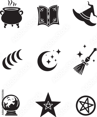 Mystical magic icons for enchanting designs