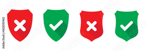 checkmark and X mark icon. check and uncheck icon vector. validation icon vector. for apps and websites.