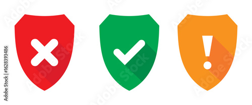 checkmark and X mark icon. check and uncheck icon vector. validation icon vector. for apps and websites.Print