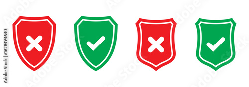 checkmark and X mark icon. check and uncheck icon vector. validation icon vector. for apps and websites.