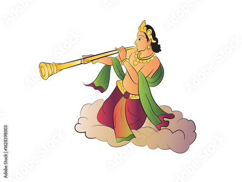 Indian Jain religious story character of dev 