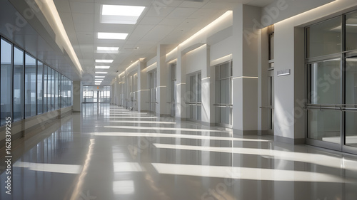 Wallpaper Mural Bright and Clean Empty Hospital Hallway Interior Torontodigital.ca