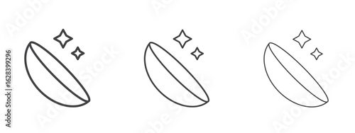 contact lenses icon in linear, outline icon isolated on white background