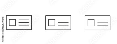 Visa icon in linear, outline icon isolated on white background