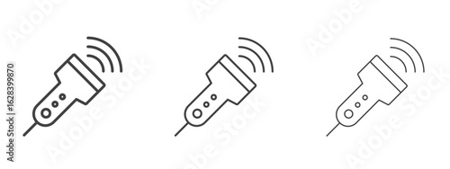 Ultrasound icon in linear, outline icon isolated on white background