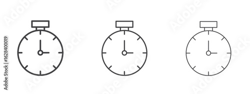 Timer icon in linear, outline icon isolated on white background